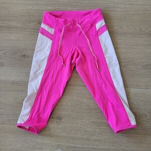 Lululemon Athletica Heat It Up Crop Yoga Pink Leggings